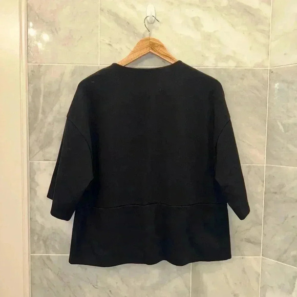 Lafayette 148 Navy Blue 1/2-Sleeve Zip Jacket w/ Pockets size M - Picture 9 of 10